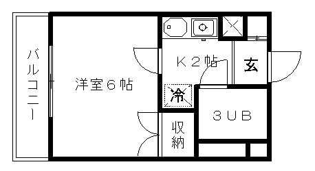 HOPEプラザ(1K/1階)の間取り写真