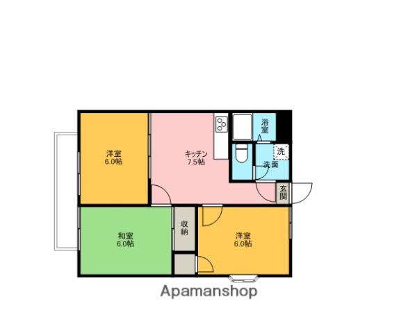 エランドール(3DK/3階)の間取り写真