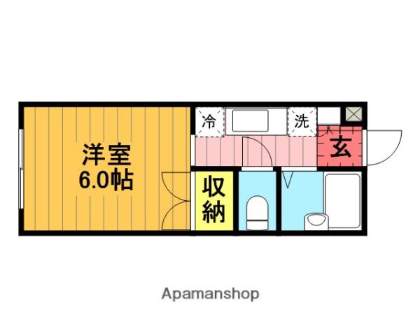 宮田ハイツ(1K/1階)の間取り写真
