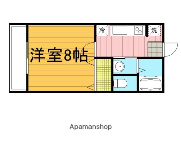 フォンテーヌ(1K/2階)の間取り写真