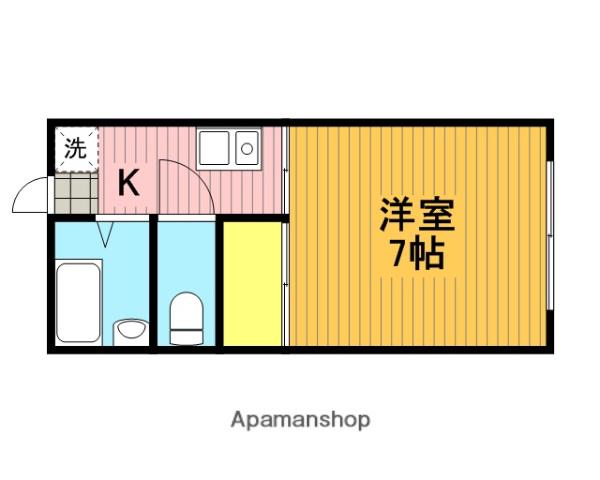 コンフォート(1K/1階)の間取り写真