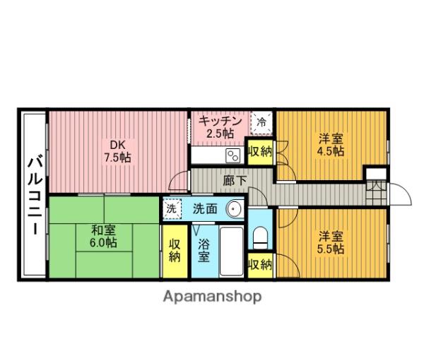 ロマネスクKEN(3LDK/2階)の間取り写真