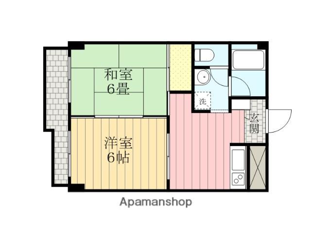 ドムール北浦和(2DK/2階)の間取り写真