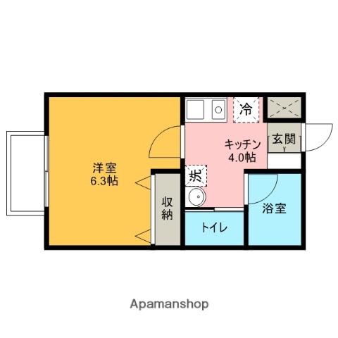 ベル・ドミール(1K/1階)の間取り写真