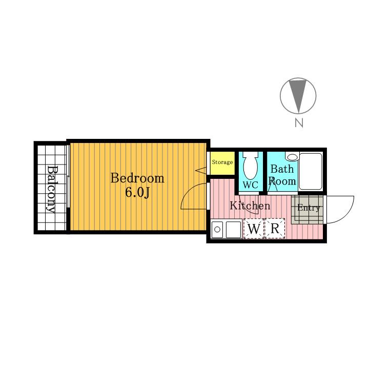 サンフラワーⅡ(1K/3階)の間取り写真