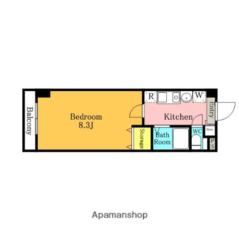 キングフィールズ皇輝(1K/2階)の間取り写真