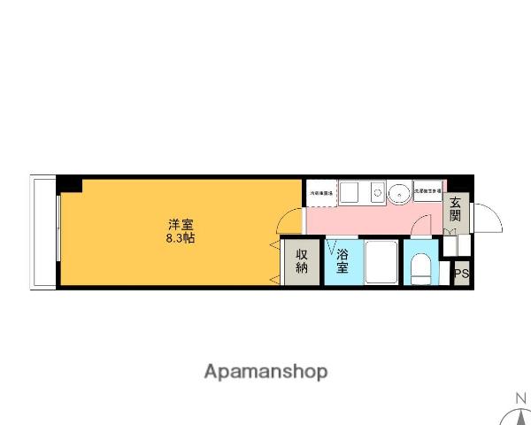 キングフィールズ皇輝(1K/5階)の間取り写真