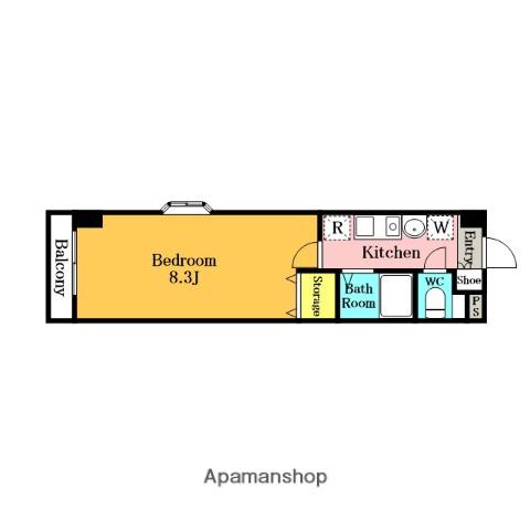 キングフィールズ皇輝(1K/6階)の間取り写真