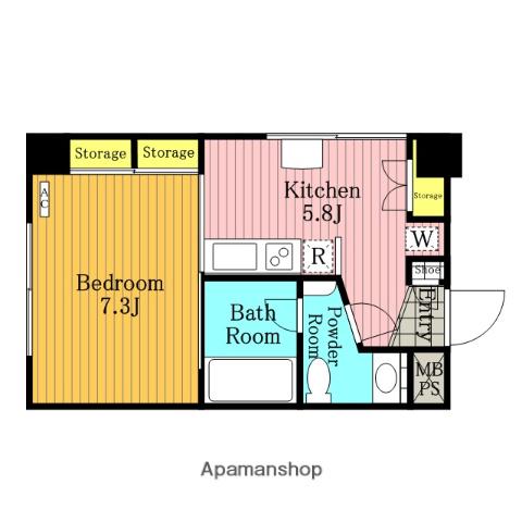 KS・DIO(1K/6階)の間取り写真