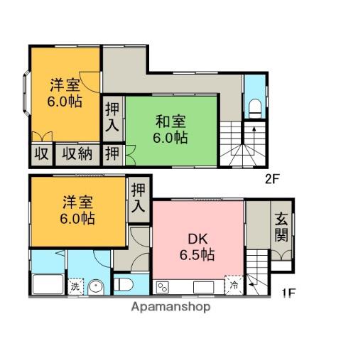 東北本線 大宮駅(埼玉) 徒歩36分 2階建 築34年(3DK)の間取り写真