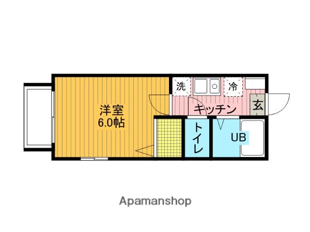 レジデンス桜木(1K/2階)の間取り写真