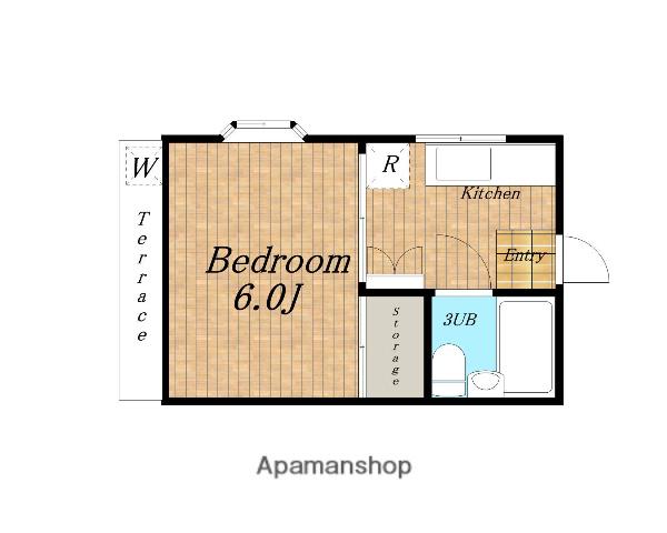 サンフラット三橋(1K/1階)の間取り写真
