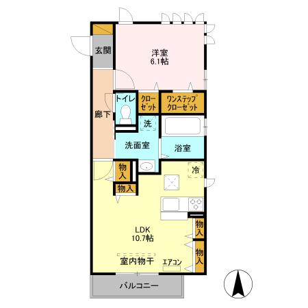 ハイムラフォーレⅢ(1LDK/1階)の間取り写真