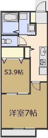 ベルハイム(1K/1階)の間取り写真