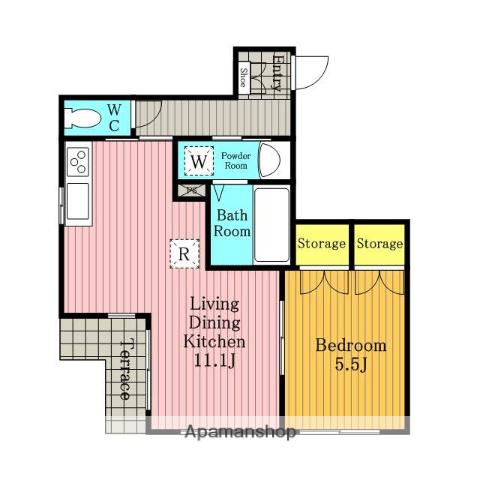 A-STYLE北大宮(1LDK/1階)の間取り写真