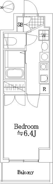 スパシエフィールドS新都心(1K/7階)の間取り写真