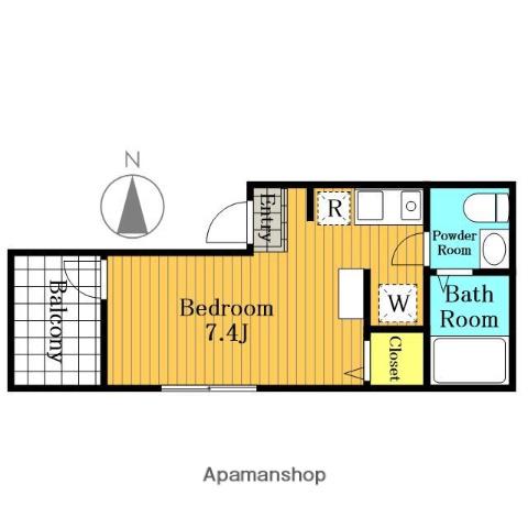 MELDIA大宮B(ワンルーム/1階)の間取り写真