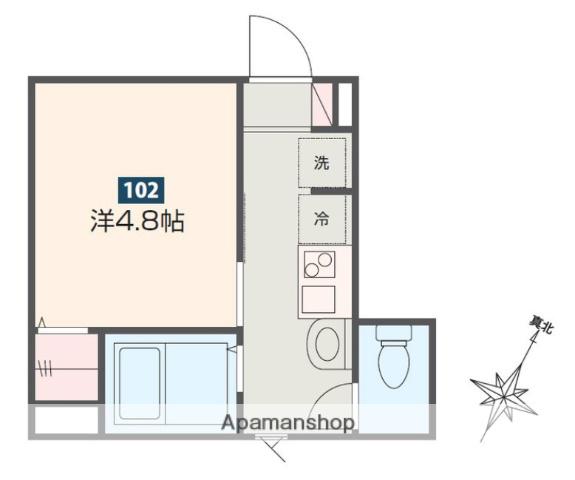 MELDIA大宮Ⅳ(1K/1階)の間取り写真