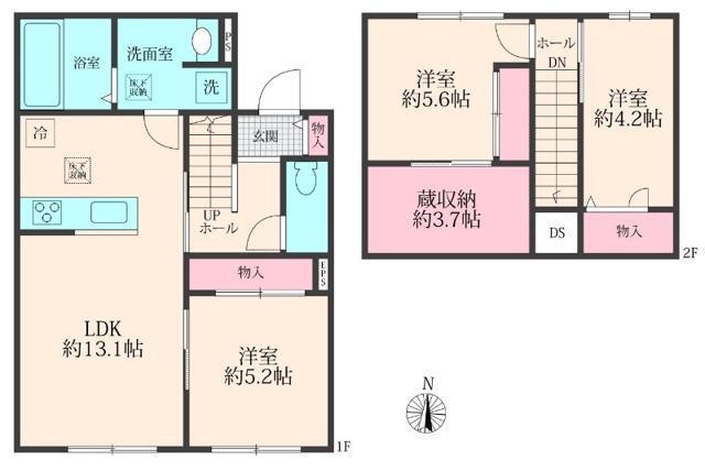 KAMULA 南(3LDK/2階)の間取り写真