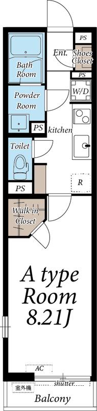 リブリ・さいたま新都心Ⅱ(1K/1階)の間取り写真