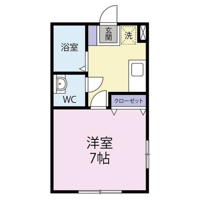 ソフィア西大宮(1K/2階)の間取り写真