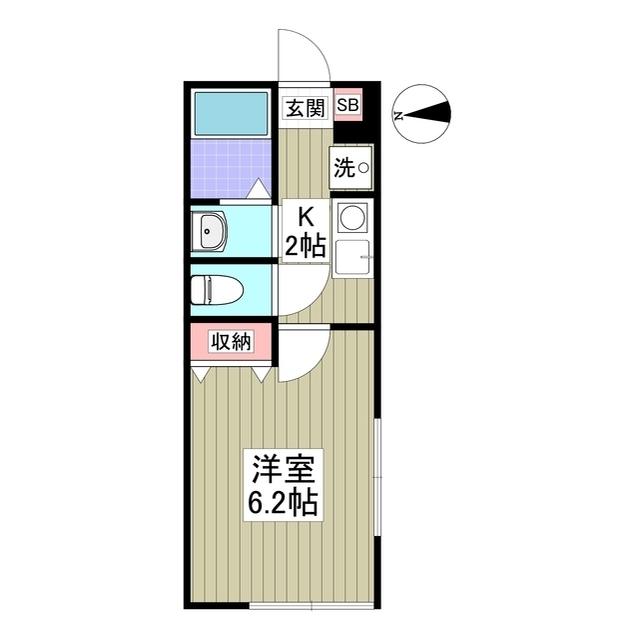 UPPA西大宮(1K/1階)の間取り写真