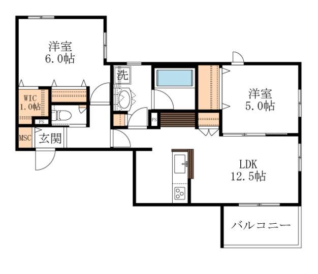 桜メゾン(2LDK/2階)の間取り写真