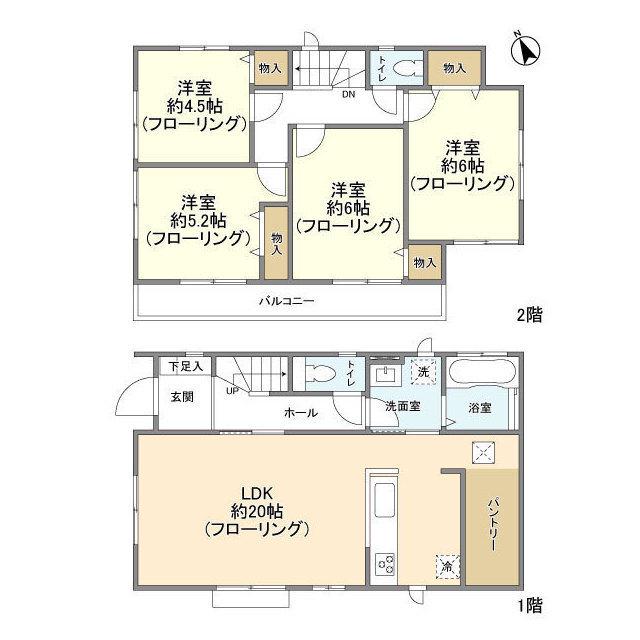 川越線 指扇駅 バス乗車時間：18分 市営住宅前バス停で下車 徒歩5分 2階建 築4年(4LDK)の間取り写真