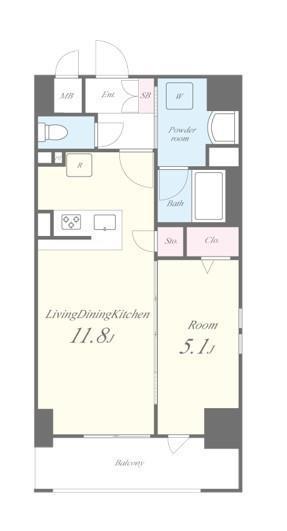 RESIDENCE OMIYA HIKAWASANDO(1LDK/10階)の間取り写真
