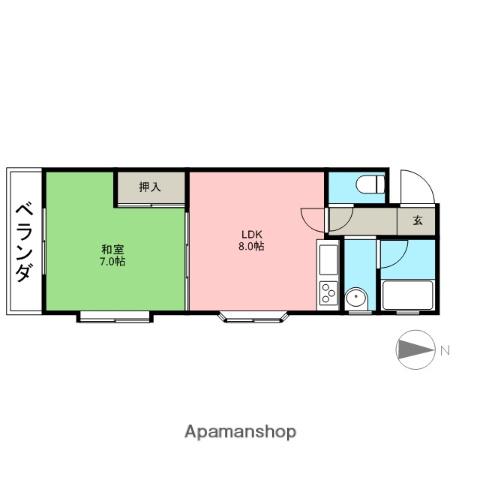 宮本ハイツ(1DK/1階)の間取り写真