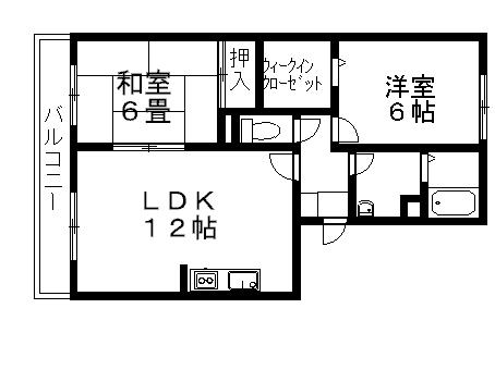 ヴィラスクエア(2LDK/2階)の間取り写真