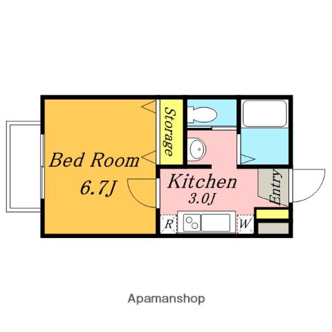 セゾンルミエール(1K/1階)の間取り写真
