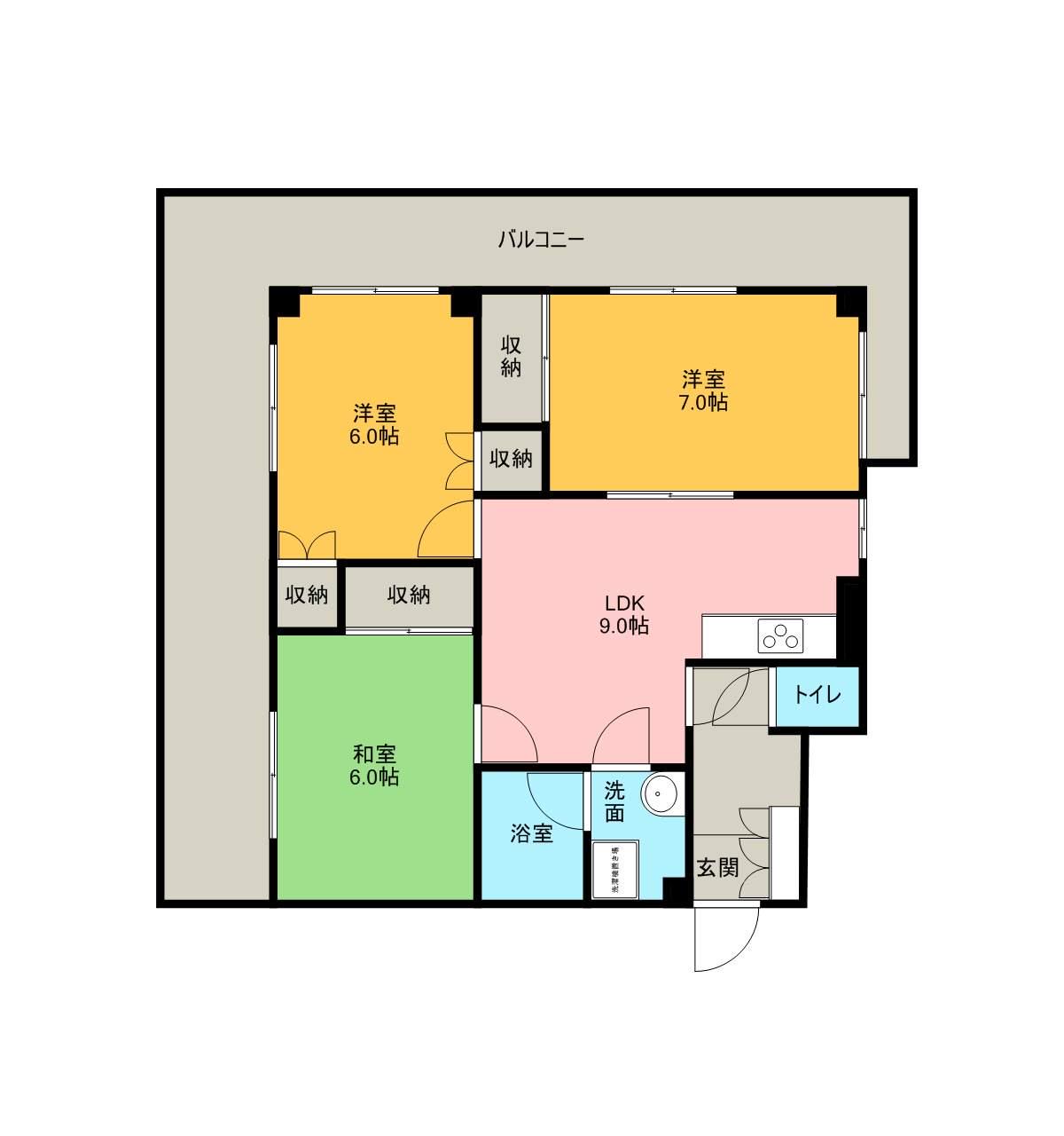 リエス大宮三橋(3LDK/3階)の間取り写真
