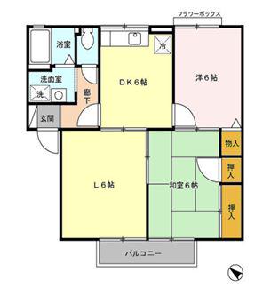 セントラル野口C(3DK/1階)の間取り写真