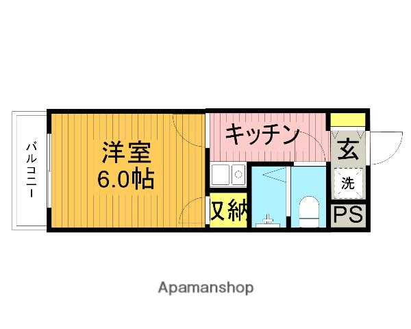 トスカーナ22(1K/4階)の間取り写真