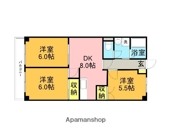 ミヤシタマンション(3DK/1階)の間取り写真