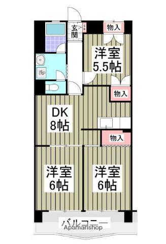 ミヤシタマンション(3DK/3階)の間取り写真