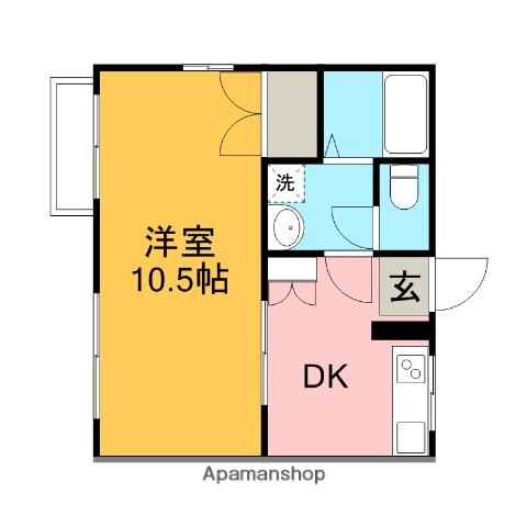 シティハイムおおぞら21(1K/1階)の間取り写真