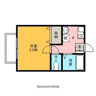 エルサージュ北上尾(1K/2階)の間取り写真