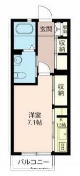 フォレスト桶川(1K/2階)の間取り写真