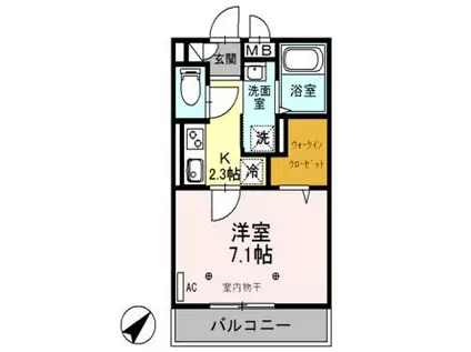 高崎線 桶川駅 徒歩8分 3階建 築7年(1K/3階)の間取り写真