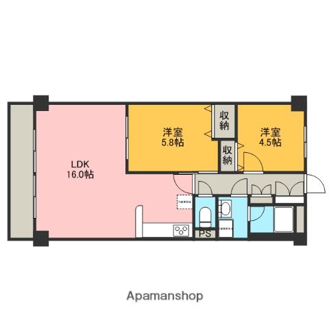 センチュリー鴻巣第3(2LDK/5階)の間取り写真