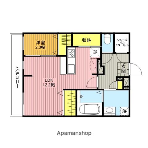 ヴィラ鴻巣(1LDK/2階)の間取り写真