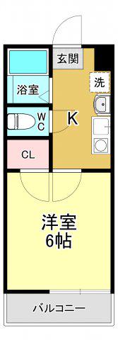 レガーロ桶川(1K/2階)の間取り写真