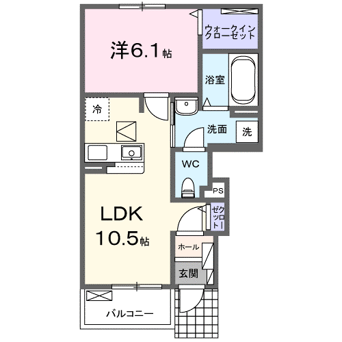 ノッテ ステラ—タ(1LDK/1階)の間取り写真