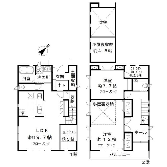 高崎線 鴻巣駅 徒歩9分 2階建 築18年(2LDK)の間取り写真