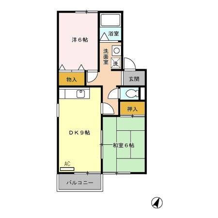 サイレントレジデンス(2LDK/2階)の間取り写真