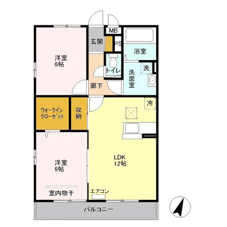 リビングゲートシティII(2LDK/1階)の間取り写真