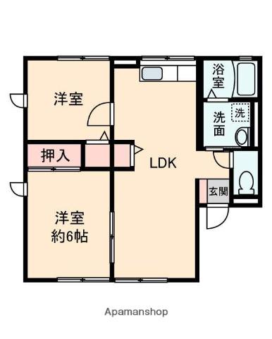 森ハイム(2LDK/1階)の間取り写真