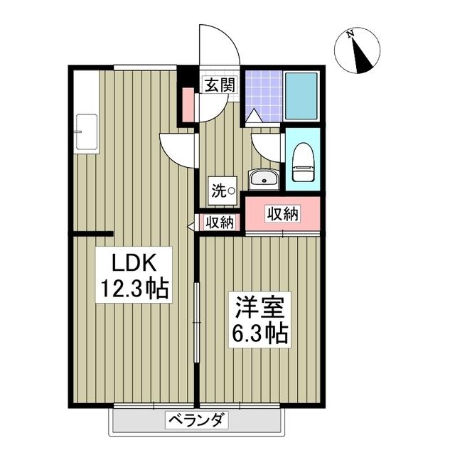 フラワーコーポ(1LDK/1階)の間取り写真
